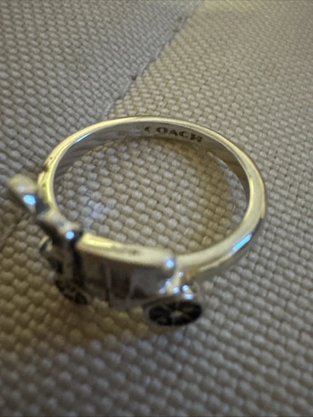 COACH Vintage Silver Tone Carriage/Chariot Ring - Picture 5 of 6